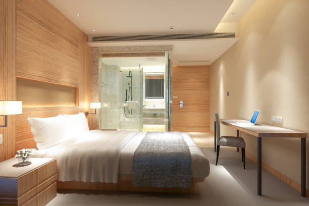 hotel suite with bathroom